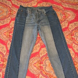 american eagle color blocked jeans